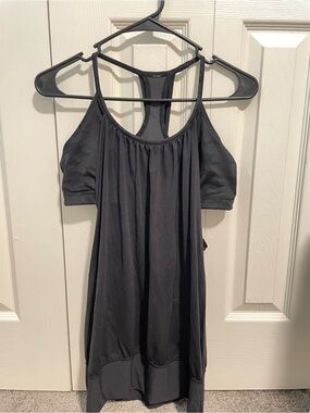 lululemon athletica Black Flowy Racerback Tank with Shelf Bra